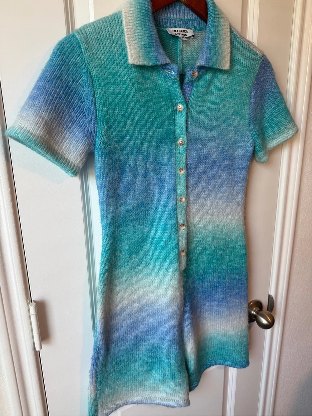 ⚡️Frankie’s Bikinis Rose Knit Romper in Blue Horizon Ombre Blue